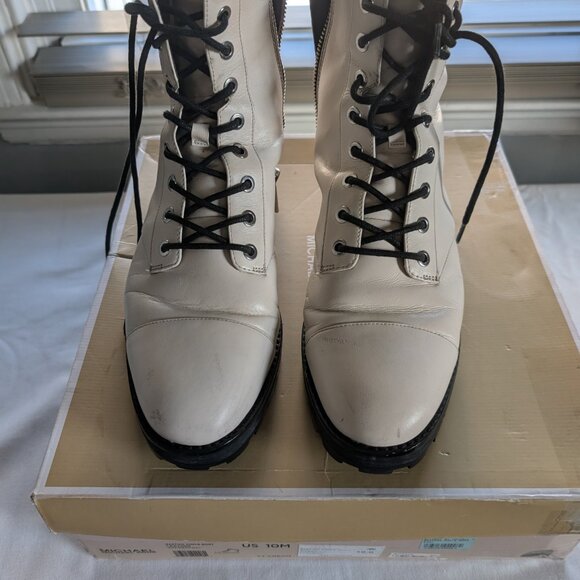"MICHAEL KORS LITE CREAM SIZE 10 LEATHER BOOTIES" - Picture 16 of 16